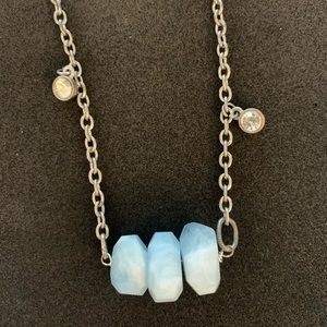 Ice blue quartz necklace